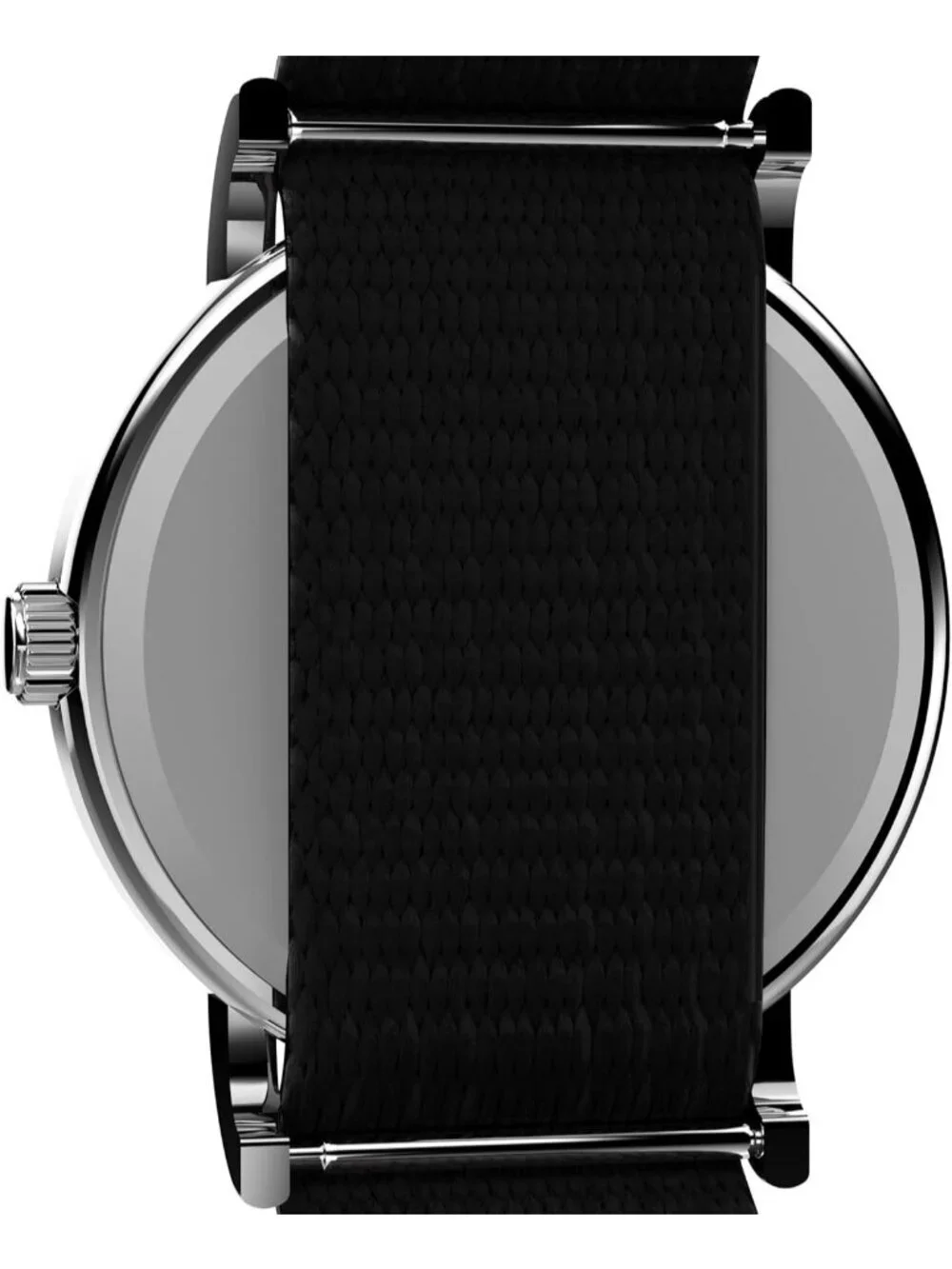 Unisex All Black Analog Quartz Nylon Fabric Slip Strap Adjustable Durable Watch